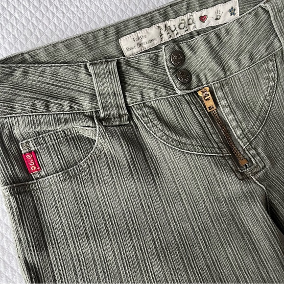 Vintage Y2K Mudd Jeans Flare Leg Green Size 7 - Picture 5 of 15